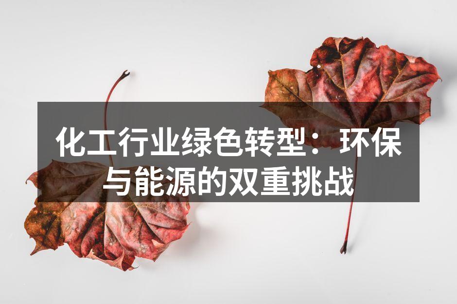 化工行业绿色转型：环保与能源的双重挑战